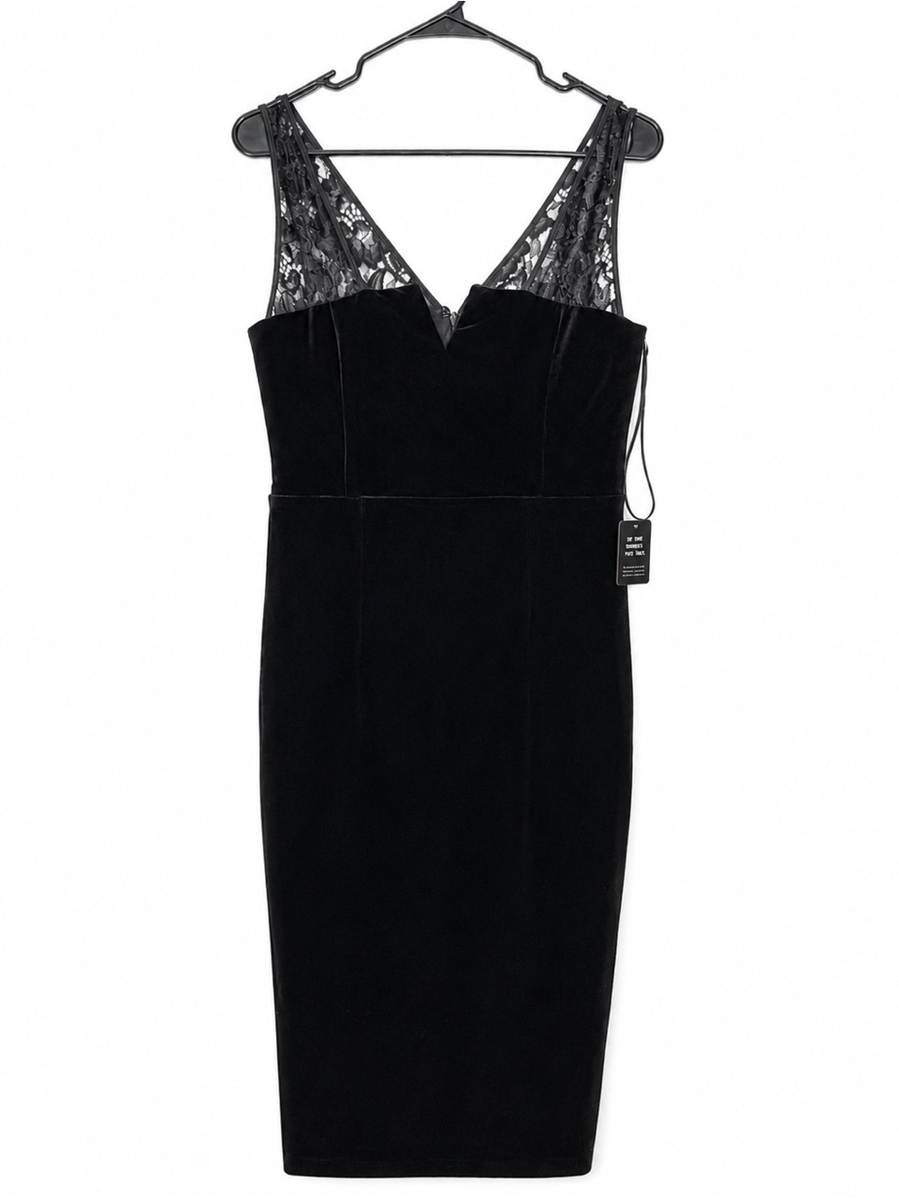 Express Dress Womens M Velvet Romantic Evening Cocktail Lace Straps V Cutout